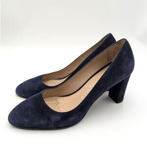 Stuart Weitzman Vida 75 Heel Pumps Women's Suede Blue Size US7.5B EU38